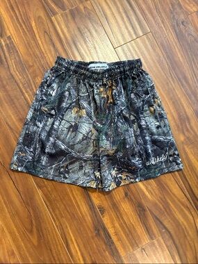Likely Men's Camouflage Athletic Shorts - Green/Black/Brown